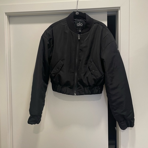 Alo Cropped Breakline Bomber Jacket - Picture 5 of 8